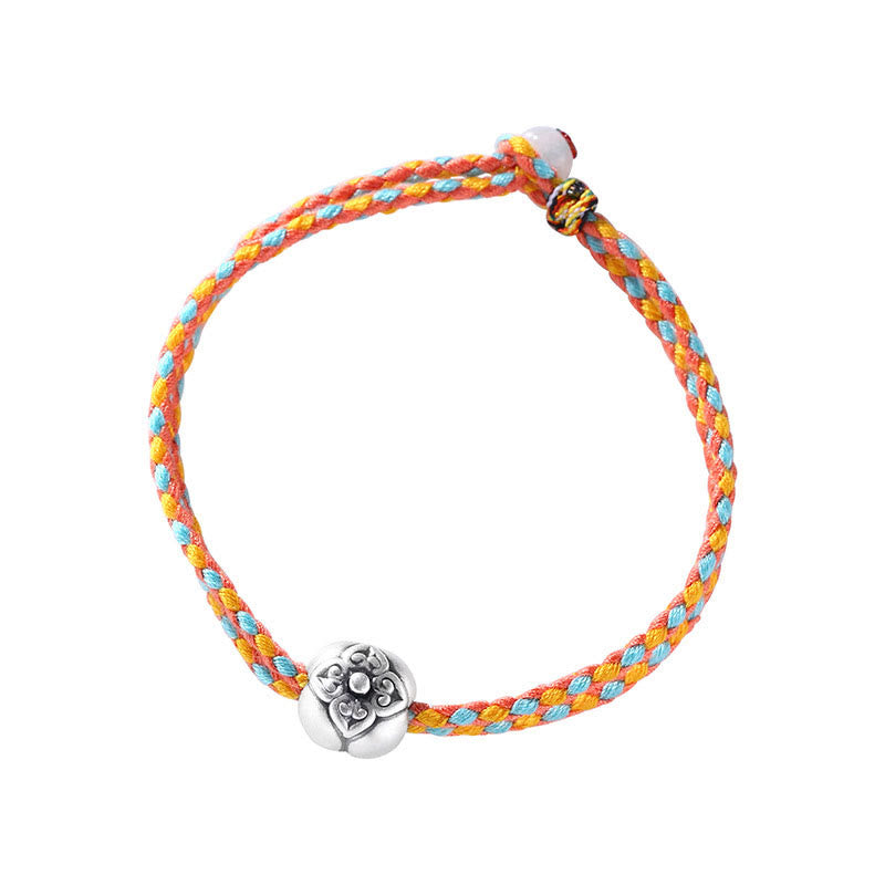 KarmaRipple's 999 Sterling Silver Persimmon Fortune Multicolored Woven Bracelet p17