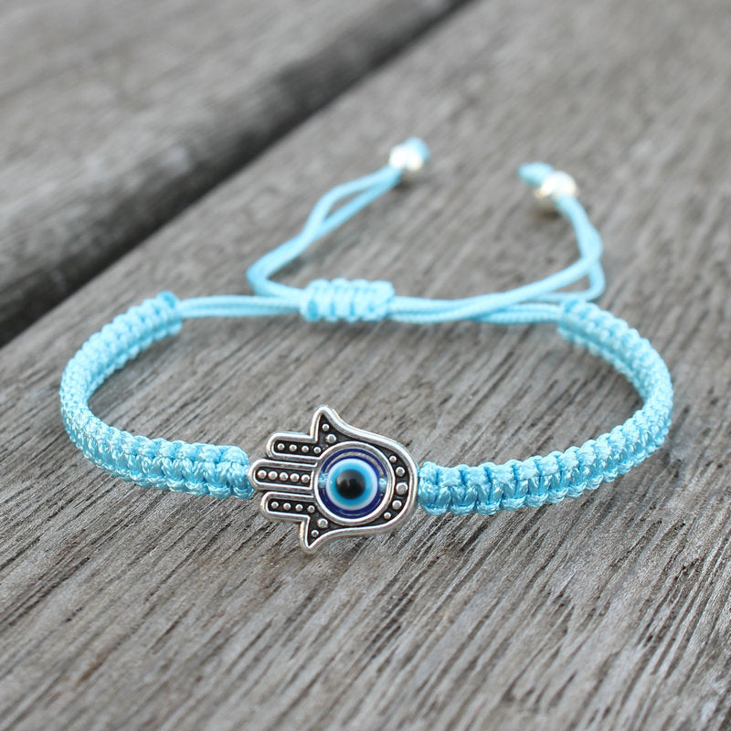 KarmaRipple's Handmade Hamsa Symbol Protection Fortune String Bracelet p9
