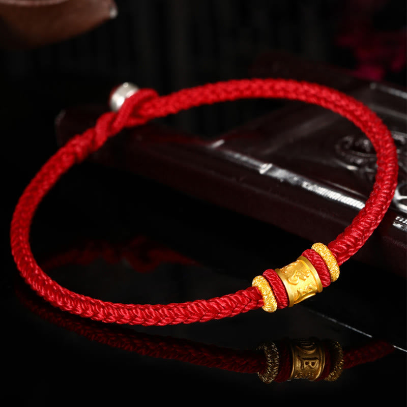 KarmaRipple's Tibet 999 Gold Om Mani Padme Hum Engraved Protection?Lucky Bead Bracelet p6