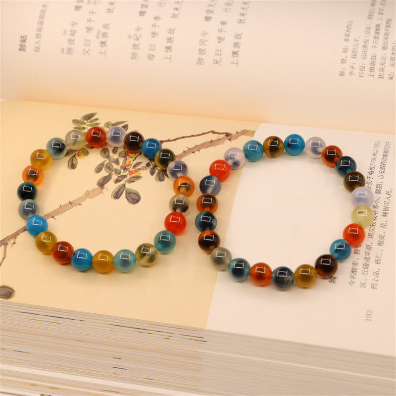 KarmaRipple's Colorful Candy Agate Balancing Strength Bead Bracelet p15