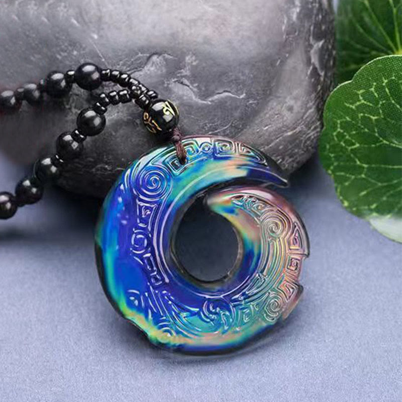KarmaRipple's Color-Changing One's Fortune Improves Design Pattern Liuli Gemstone Pendant Necklace p2