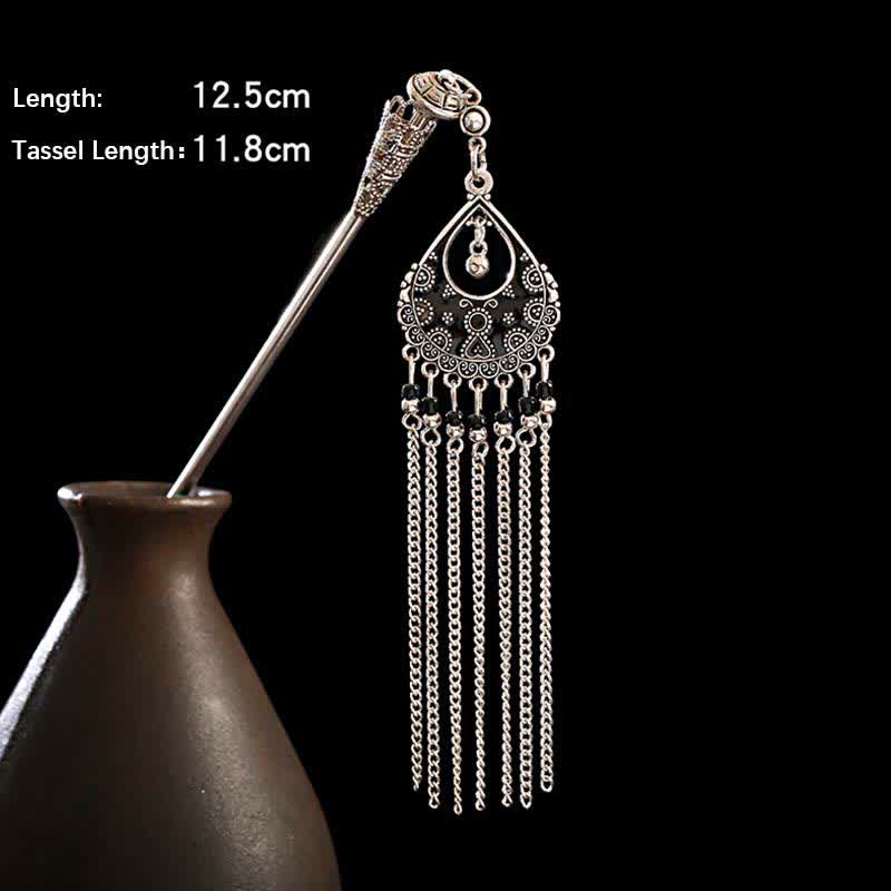 KarmaRipple's Water Drop Lily of the Valley Flowers Tassels Confidence Hairpin p41