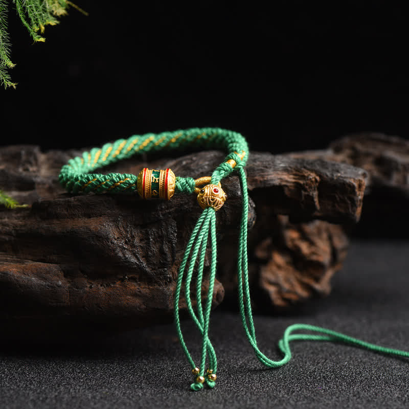 KarmaRipple's Tibetan Handmade Fortune Prayer Wheel Bead Talisman Weave Colorful String Bracelet p6
