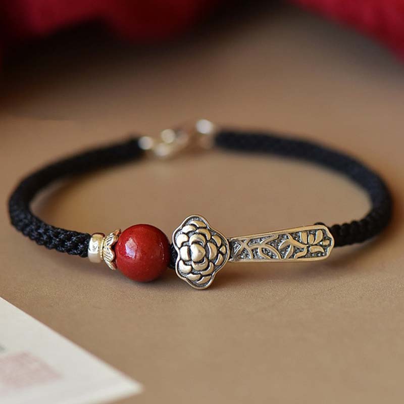 KarmaRipple's 925 Sterling Silver Cinnabar Blessing String Bracelet p2