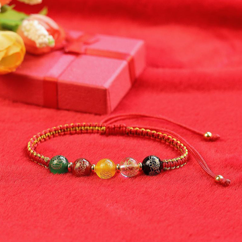 KarmaRipple's Five Directions Gods of Wealth Agate Handmade Protection String Braid Bracelet p5