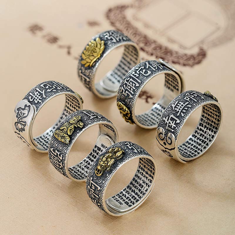 KarmaRipple's Chinese Zodiac Natal Buddha Wealth Fortune Adjustable Ring p20