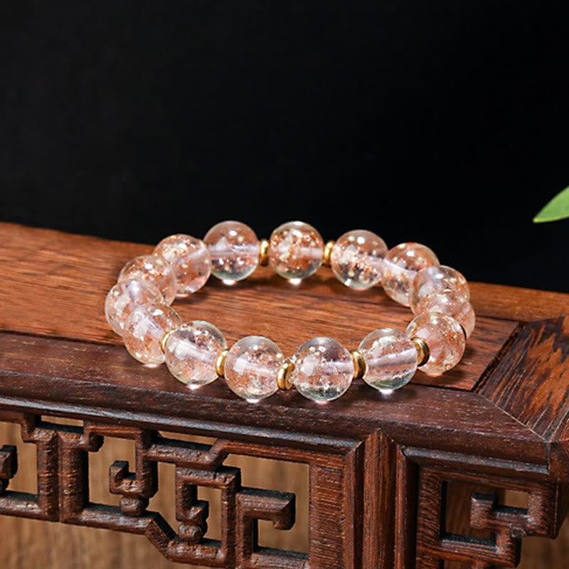 KarmaRipple's Gold Swallowing Beast Family Talisman Luminous Fluorescent Liuli Glass Bead Success Bracelet p1