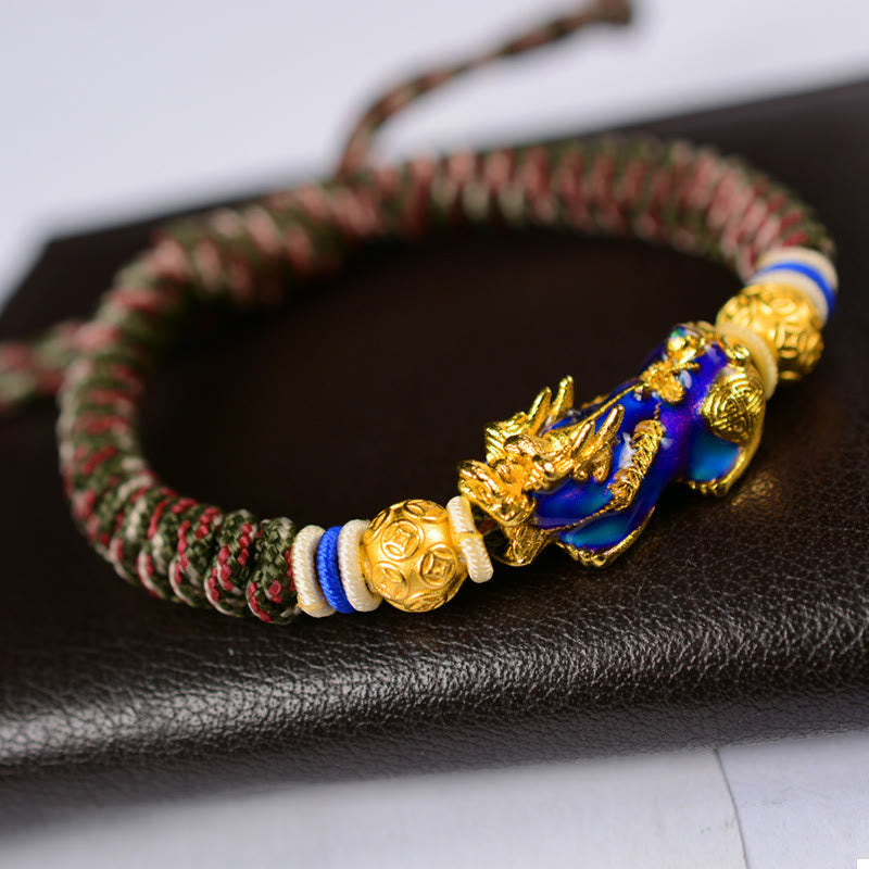 KarmaRipple's Feng Shui PiXiu Color Change Bronze Coin Beadwork Wealth String Bracelet p13