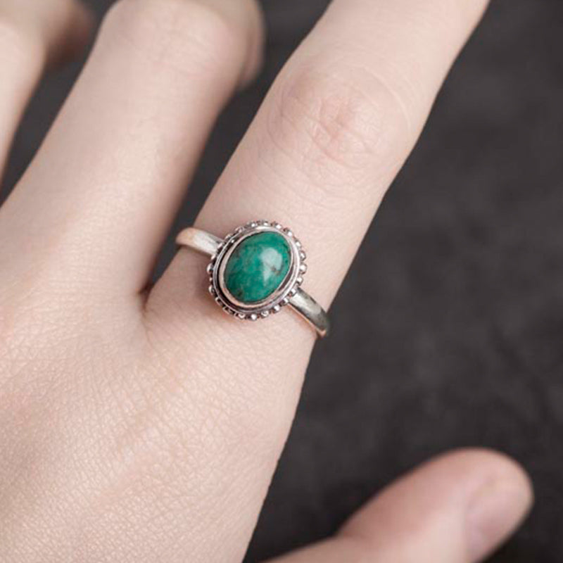 KarmaRipple's 925 Sterling Silver Turquoise Wisdom Love Ring p10