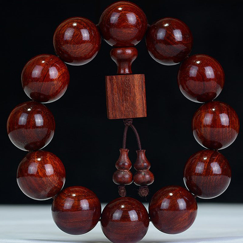 KarmaRipple's Tibetan Small Leaf Red Sandalwood Relaxation Bracelet p1
