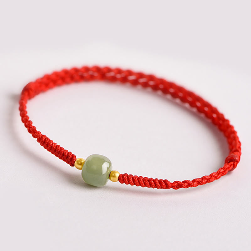 KarmaRipple's Handmade Jade Fortunate Bead Prosperity Woven Bracelet p6