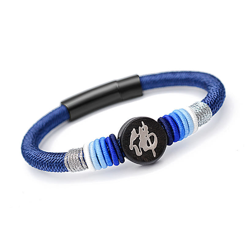 KarmaRipple's Buddha Character Ebony Handcrafted Rope Bracelet p59