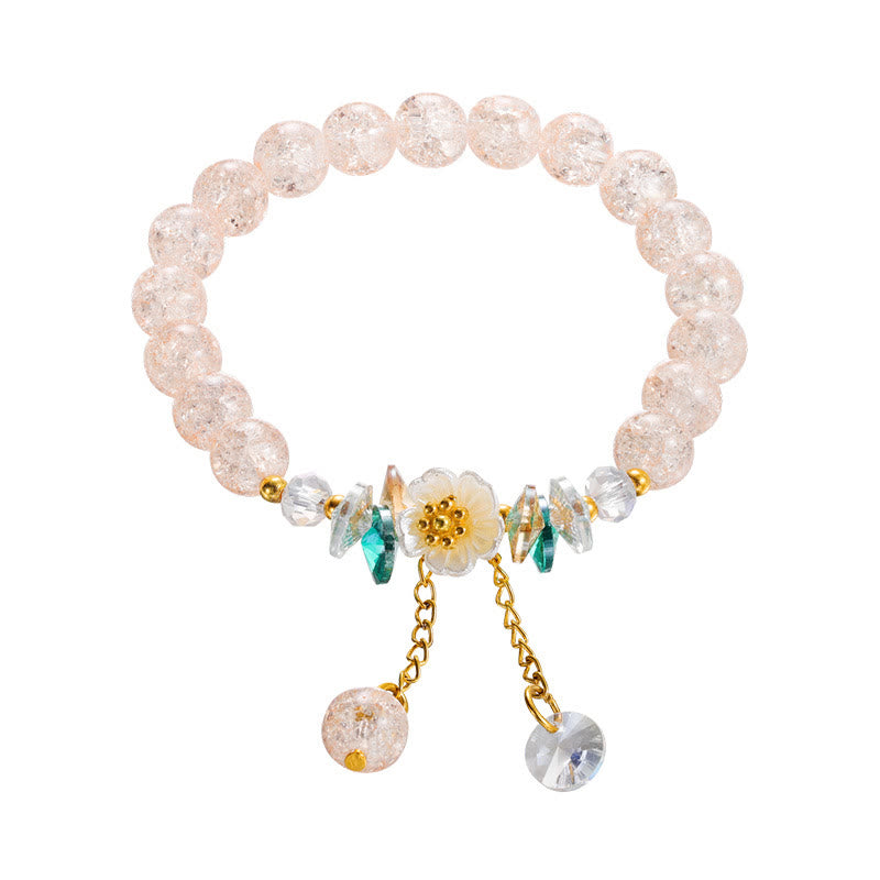 KarmaRipple's Simple Design Flower Talisman Glass Bead Bracelet p26