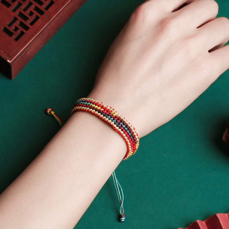 KarmaRipple's Tibet Handmade Rainbow Multicolored Protection Woven String Bracelet p11