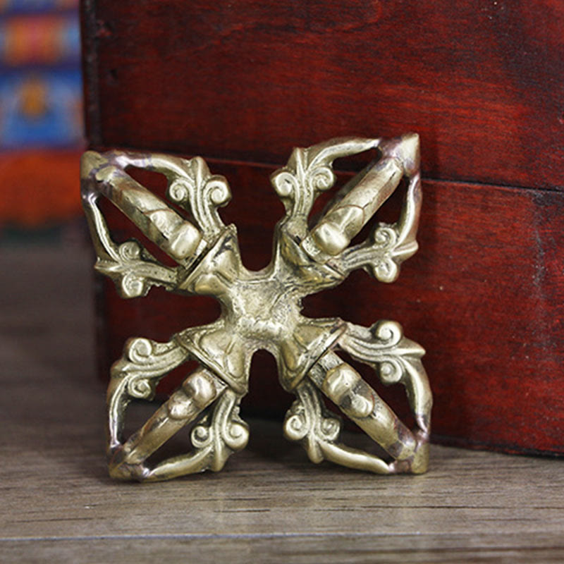 KarmaRipple's Nepal Handmade 5 Prong Double Dorje Bronze Strength Vajra p8