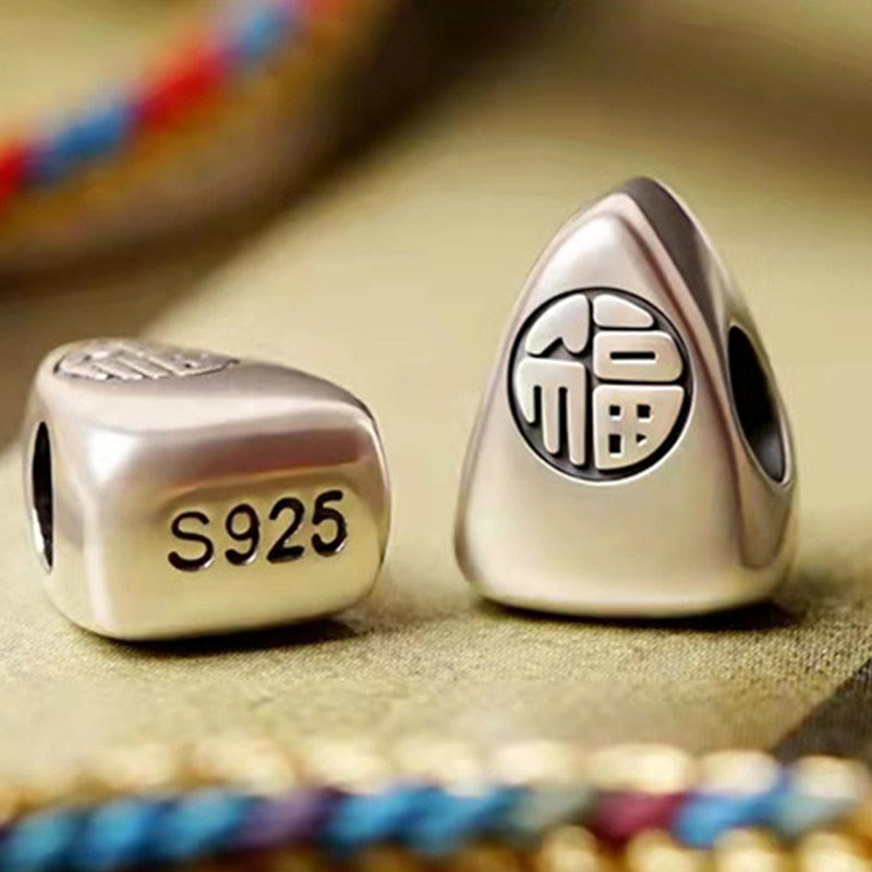 KarmaRipple's 925 Sterling Silver Fu Character Zongzi Pattern Multicolored String Fortune Handmade Woven Bracelet p7