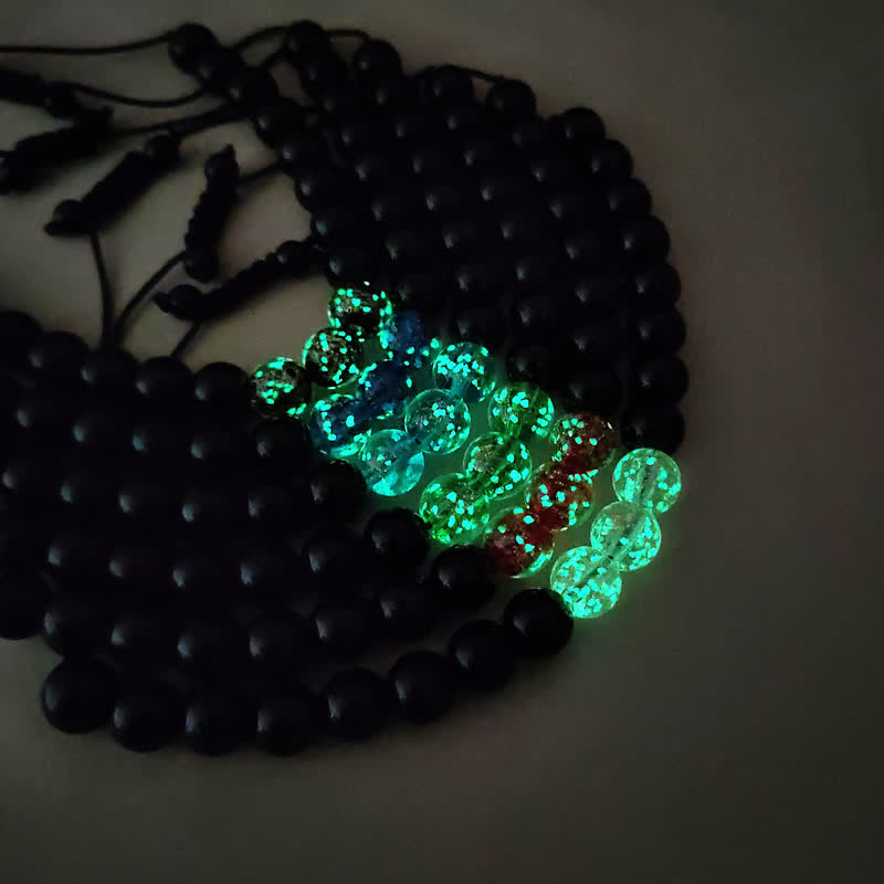 KarmaRipple's Black Obsidian Luminous Glowstone Strength Bracelet p8