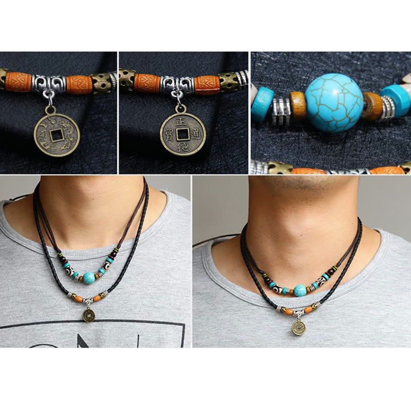KarmaRipple's Turquoise Dzi Bead Protection Pendant p8