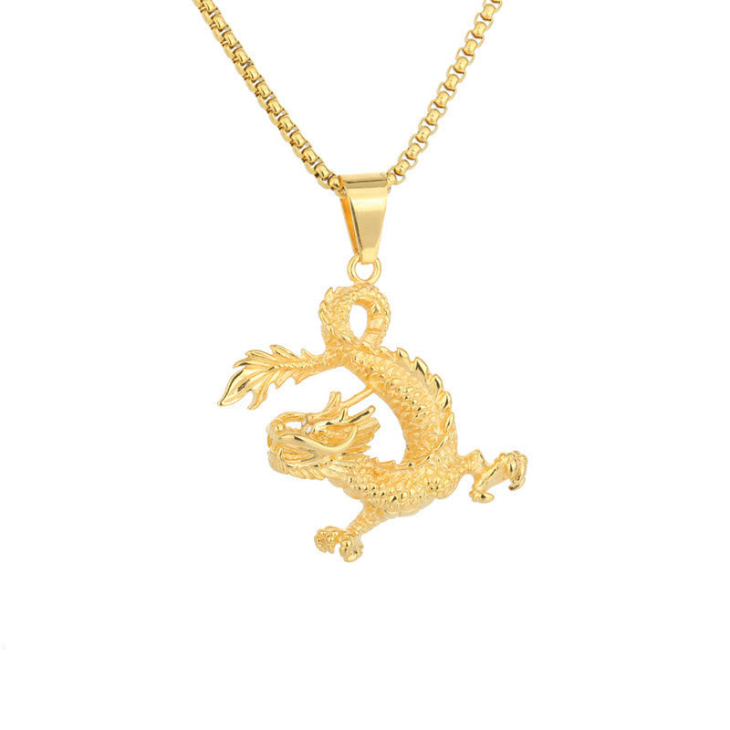 KarmaRipple's Dancing Dragon Pattern Fortune Pendant Necklace p5