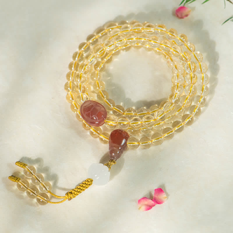 KarmaRipple's 108 Mala Beadwork 925 Sterling Silver Authentic Citrine Red Agate Ivory Jade Prosperity Talisman Bracelet p9