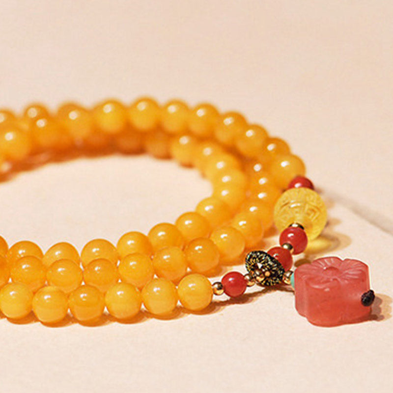 KarmaRipple's Amber Balancing Balance Pendant Flower Talisman Bracelet p6