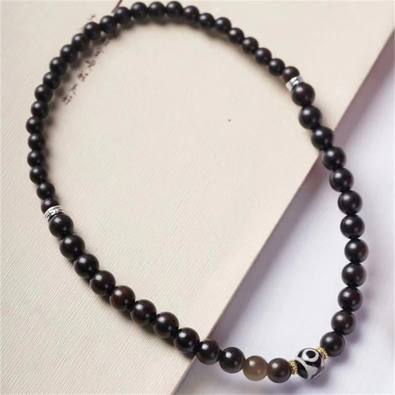 KarmaRipple's Tibet Ebony Wood Dzi Bead Balance Double Wrap Bracelet p4