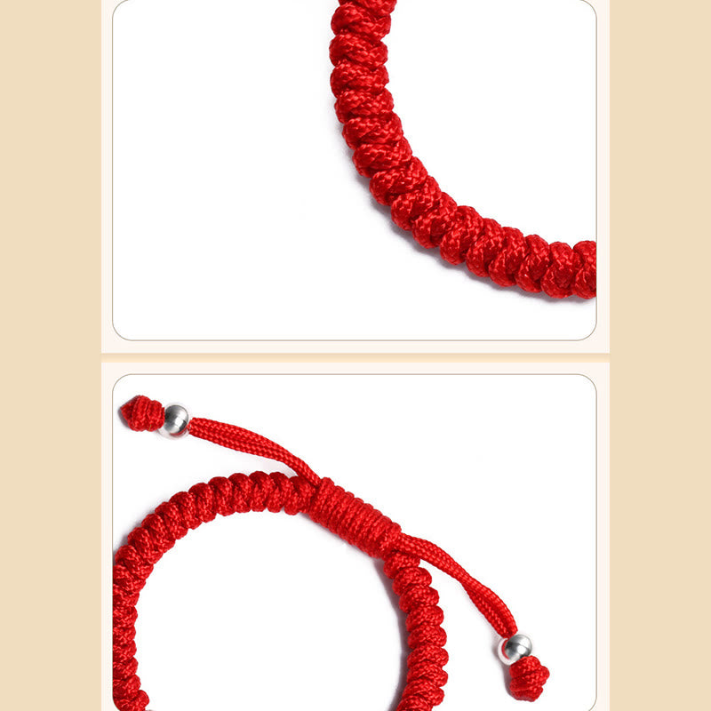 KarmaRipple's 925 Sterling Silver Chinese Lock Talisman Multicolored Red String Protection Handmade Woven Kids Bracelet p12