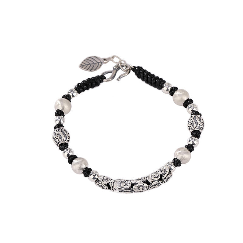 KarmaRipple's Tibet Handmade Bronze 999 Sterling Silver Auspicious Cloud Wealth String Bracelet p20