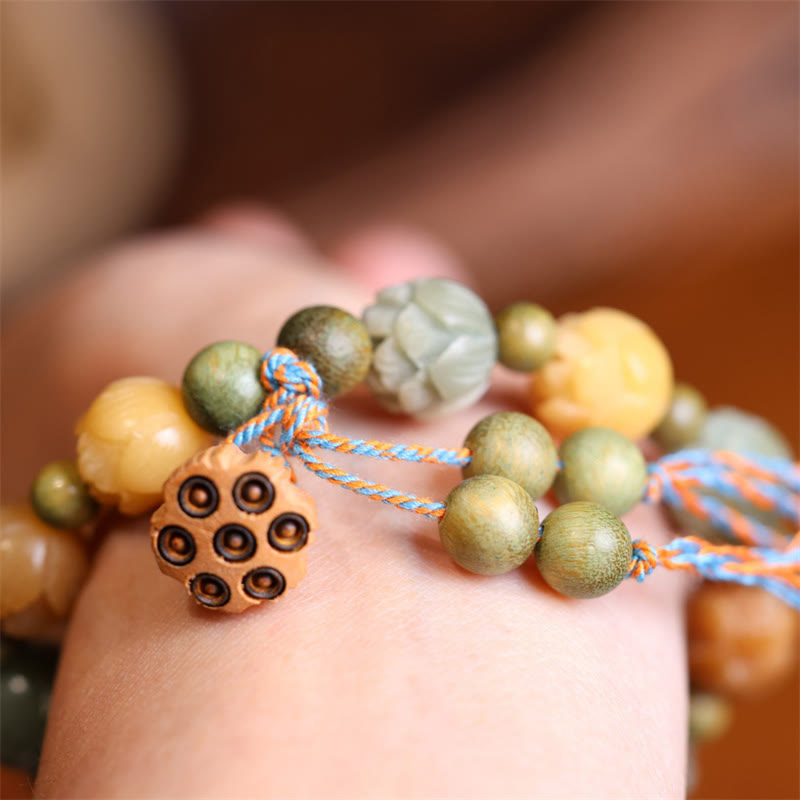 KarmaRipple's Bodhi Seed Lotus Green Sandalwood Wisdom Balance Bracelet p9