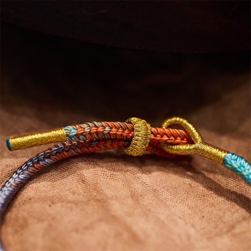 KarmaRipple's Colorful Rope Eight Thread Peace Weave Fortune Handmade Bracelet p4