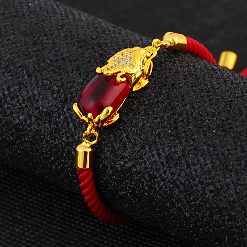 KarmaRipple's Wealth Attractor Red Agate Pixiu Red String Bracelet p6