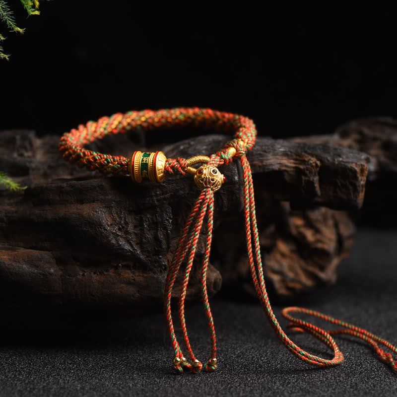 KarmaRipple's Tibetan Handmade Fortune Prayer Wheel Bead Talisman Weave Colorful String Bracelet p10