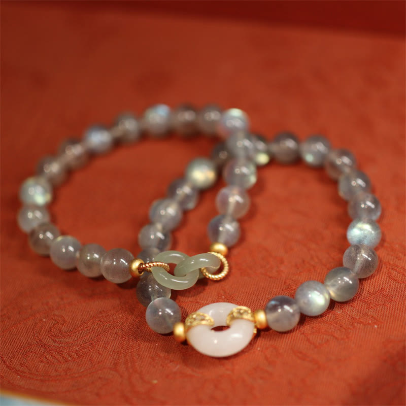 KarmaRipple's Authentic Moonstone Heitan Jade Peace Buckle Balancing Bracelet p8