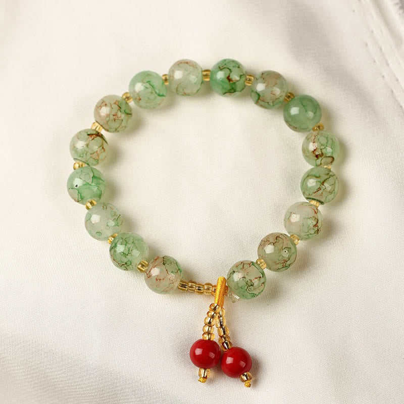 KarmaRipple's Liuli Glass Bead Blessing Balance Bracelet p1