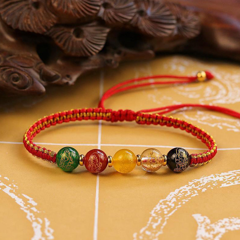 KarmaRipple's Five Directions Gods of Wealth Agate Handmade Protection String Braid Bracelet p12