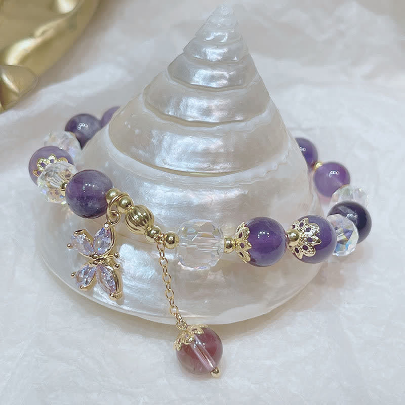 KarmaRipple's Authentic Amethyst Gemstone Spiritual Butterfly Talisman Bracelet p7