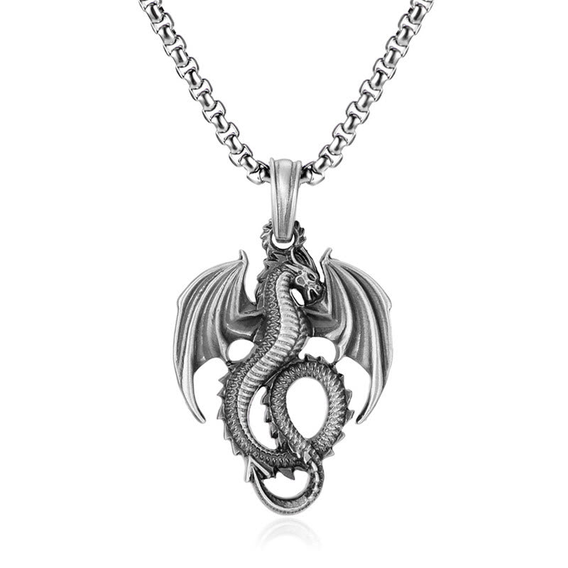KarmaRipple's Pure Tin Dragon Fortune Success Pendant Necklace p8