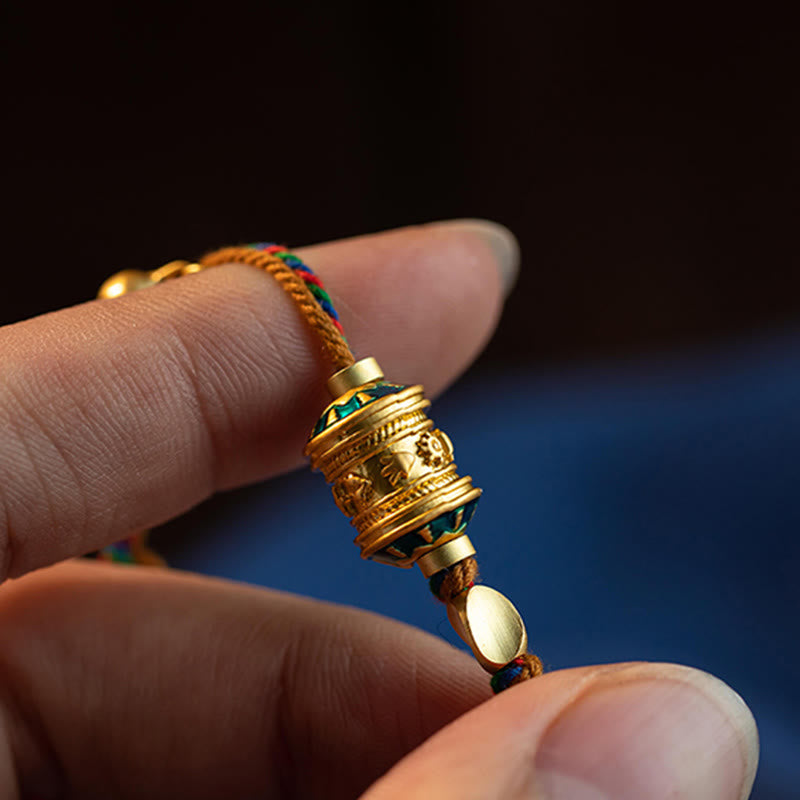 KarmaRipple's Tibetan Handmade Om Mani Padme Hum Prayer Wheel Protection Strength String Bracelet p9