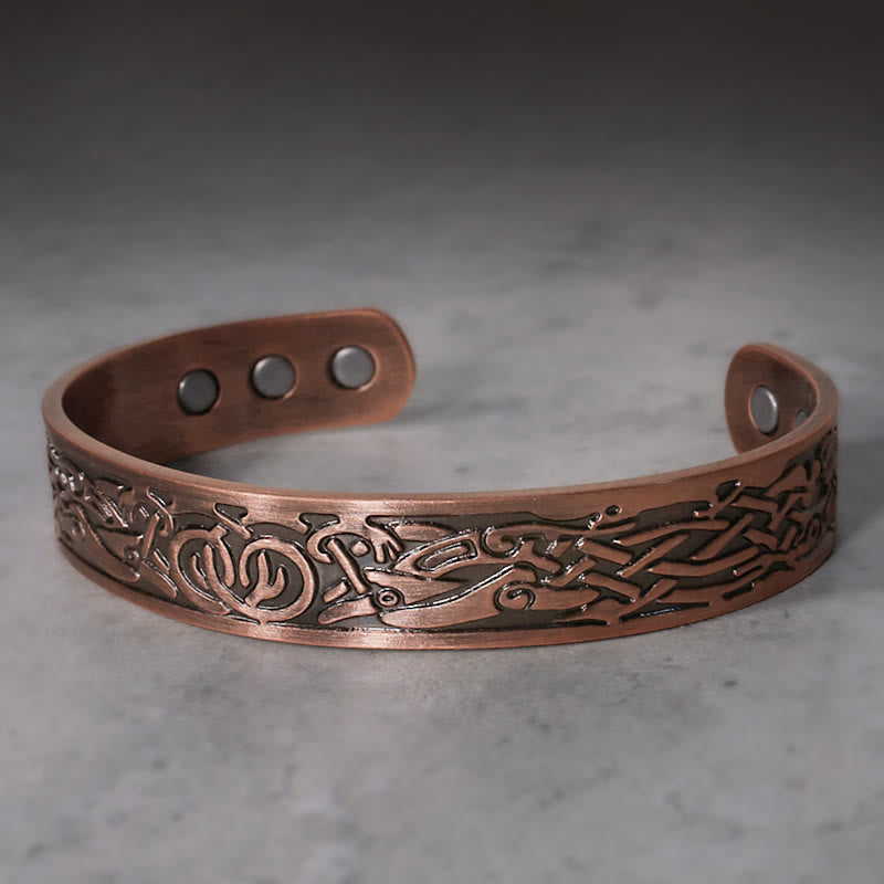 KarmaRipple's Viking Birds Magnetic Bronze Adjustable Cuff Bracelet Bangle p1