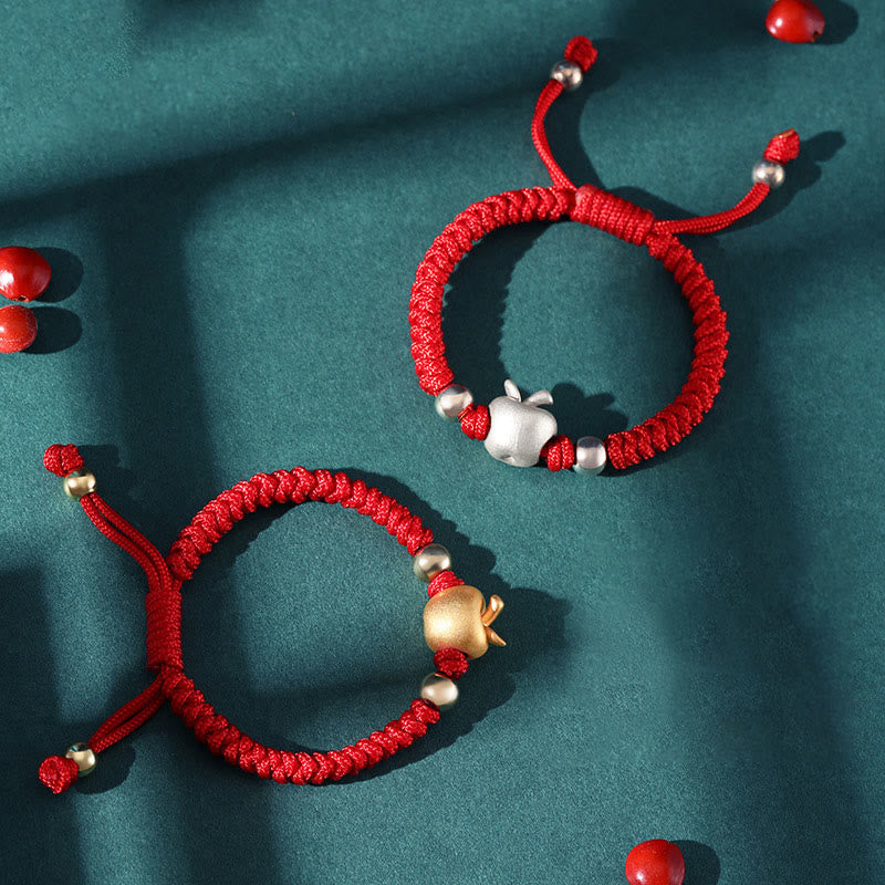 KarmaRipple's 999 Sterling Silver Apple Red Multicolored Rope Fortune Protection Handcrafted Kids Bracelet p7