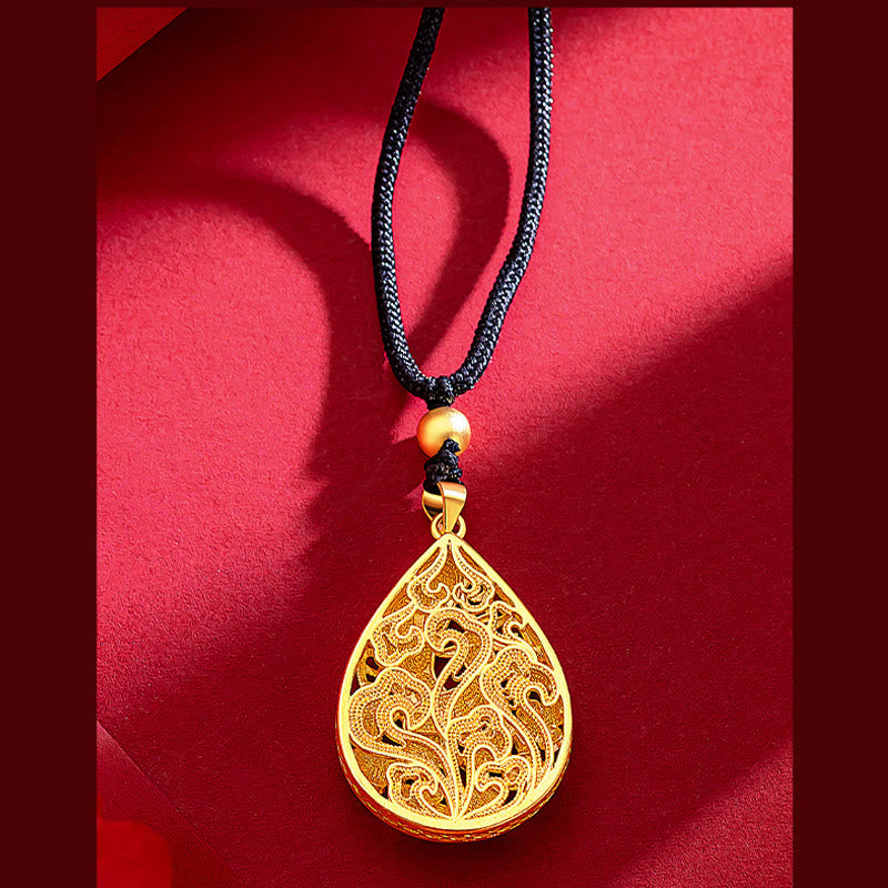 KarmaRipple's Colorful Phoenix Flower Fortune Strength Pendant Necklace p6