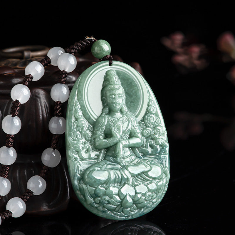 KarmaRipple's Authentic Jade Avalokitesvara Amulet Wealth Pendant Necklace p2