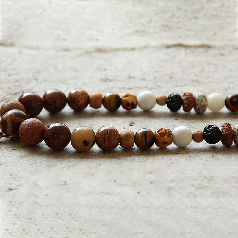 KarmaRipple's Tibet 108 Mala Beadwork Nine Palaces Bagua Bodhi Seed Yak Bone Vajra Balance Bracelet p18