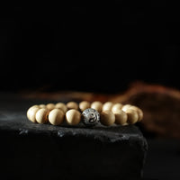KarmaRipple's Tibet Peach Wood Lotus Cinnabar Bagua Yin Yang Fortune Wealth Bracelet