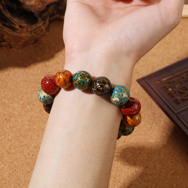 KarmaRipple's Authentic Multicolored Lacquer Beadwork Calm Bracelet p4
