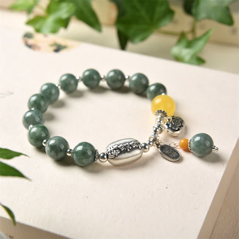 KarmaRipple's 925 Sterling Silver Cyan Jade Amber Success Bracelet p5