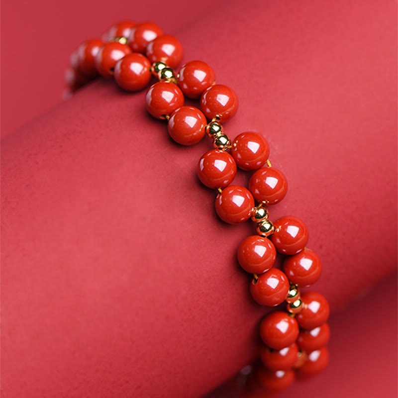 KarmaRipple's Authentic Cinnabar Beaded Blessing Bracelet p11