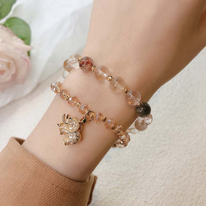 KarmaRipple's Rose Quartz Elephant Balancing Energy Talisman Bracelet p9