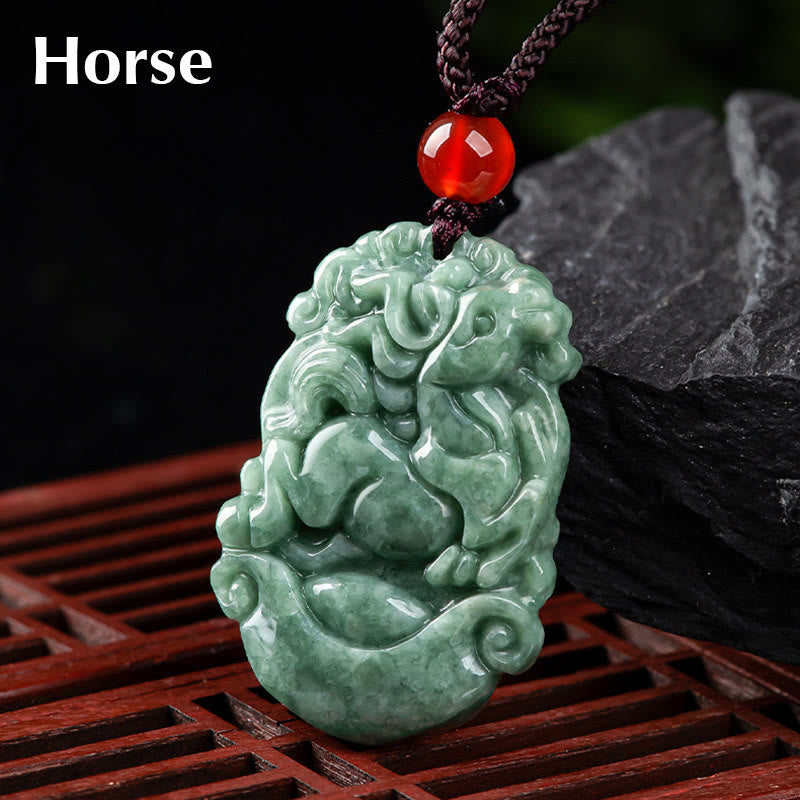KarmaRipple's Authentic Jade 12 Chinese Zodiac Prosperity Pendant Necklace p7