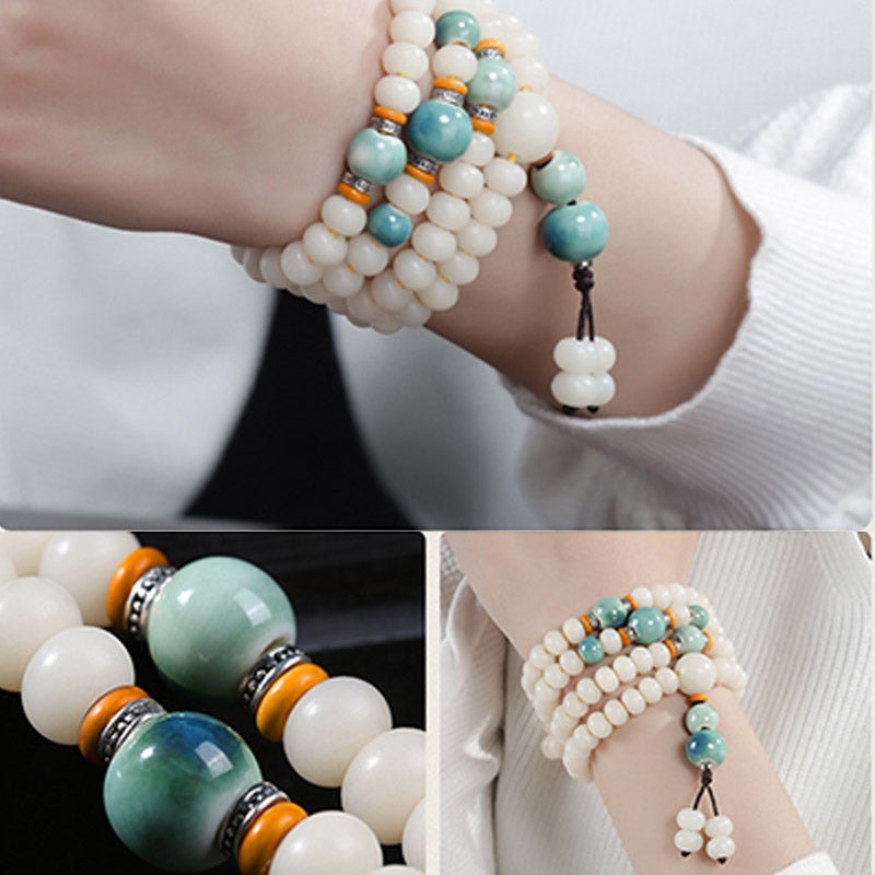 KarmaRipple's Bodhi Seed Bead Lotus Blessing Talisman Bracelet p13